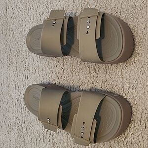 CROCS Tan Platform Dress Sandals